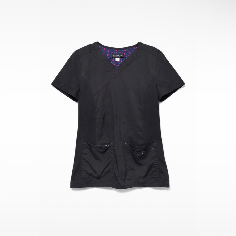 m KOI Black Scrub Top Medical Workwear Uniform